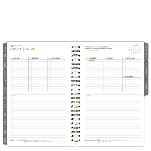 July 2025 The 5 Choices Weekly Wire-bound Planner