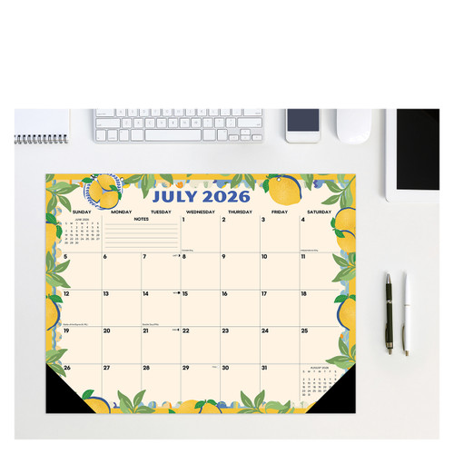 Mediterranean Moments Academic Year July 2026 - June 2027 22" x 17" Large Monthly Deskpad Calendar