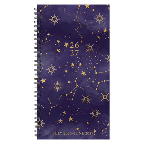 Starry Intentions Academic Year July 2026 - June 2027 3.5" x 6.5" Softcover Weekly Spiral Planner
