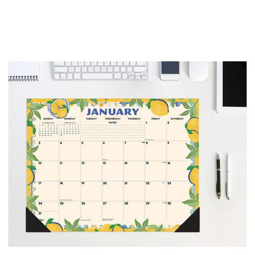Mediterranean Moments 2027 22" x 17" Large Monthly Deskpad
