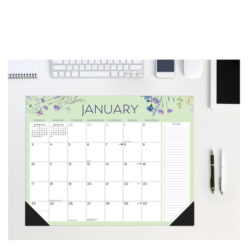 Wildflowers 2027 22" x 17" Large Monthly Deskpad