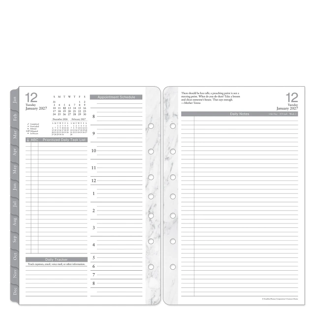 Carrara Two Page Per Day Ring-Bound Planner