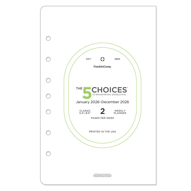 The 5 Choices Weekly Ring-bound Planner