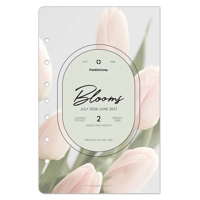 Blooms Two-Page Monthly Calendar Tabs