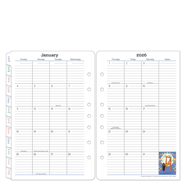 Her Point of View Two-Page Monthly Calendar Tabs