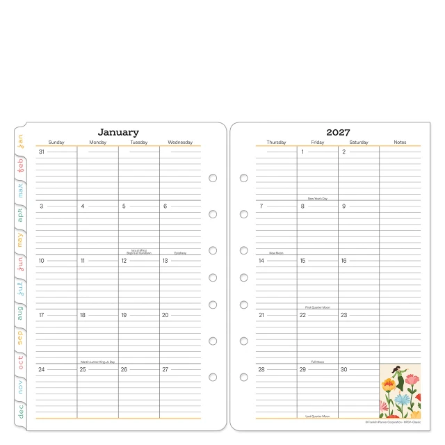 Her Point of View Two-Page Monthly Calendar Tabs