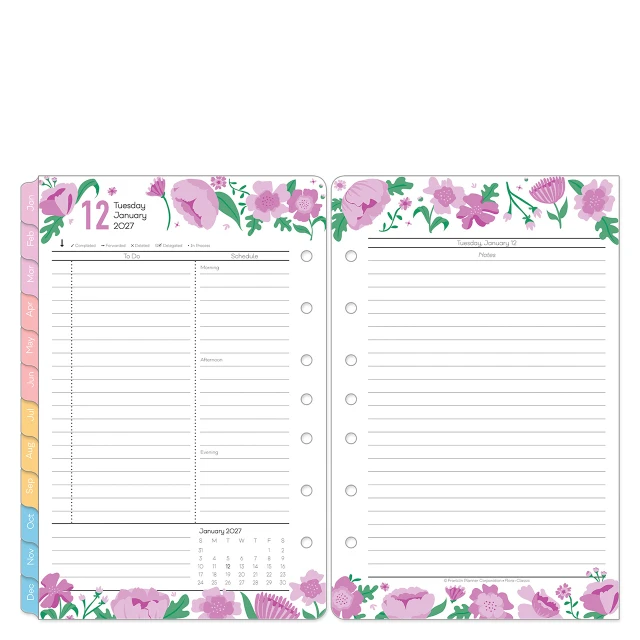Flora Two Page Per Day Ring-bound Planner