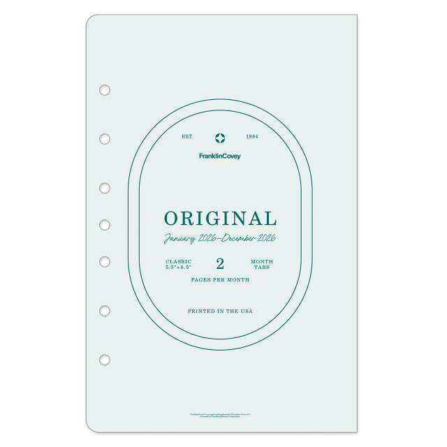 Original Two-Page Monthly Calendar Tabs