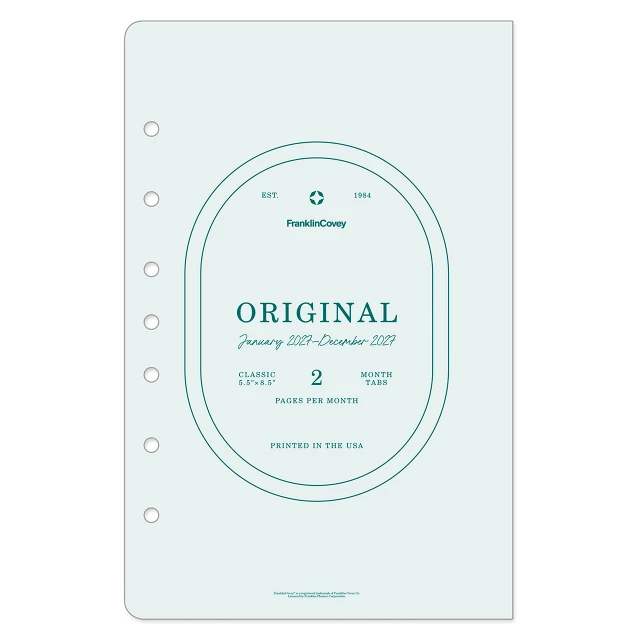 Original Two-Page Monthly Calendar Tabs