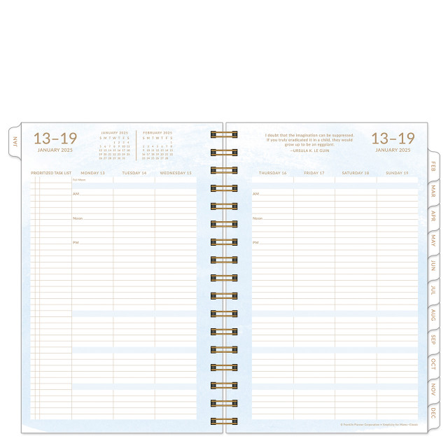 January 2025 Simplicity for Moms Weekly Wire-bound Planner