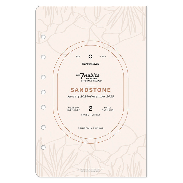 January 2025 Sandstone Two Page Per Day Ring-bound Planner