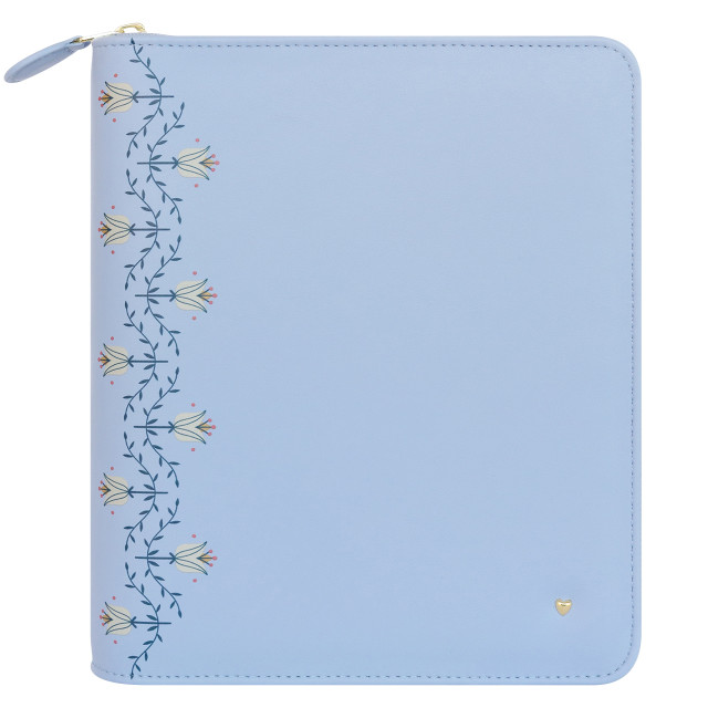 Planner Love Folklore Blooms Simulated Leather Zipper Binder
