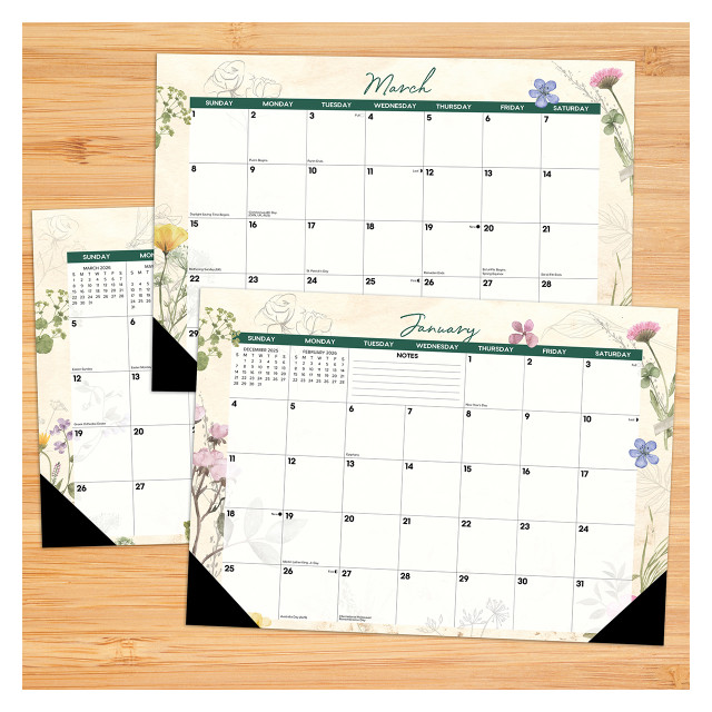 Botanical Garden 2026 17" x 12" Small Monthly Deskpad