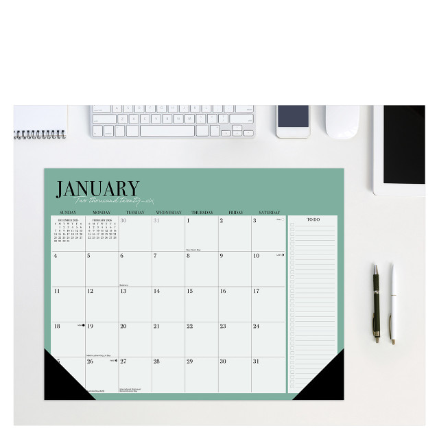 Modern Minimalist 2026 22" x 17" Large Monthly Deskpad
