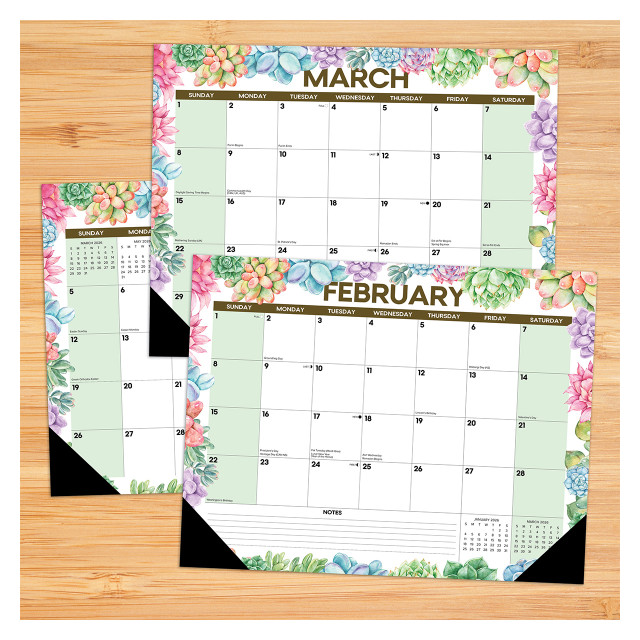Succulents 2026 22" x 17" Large Monthly Deskpad
