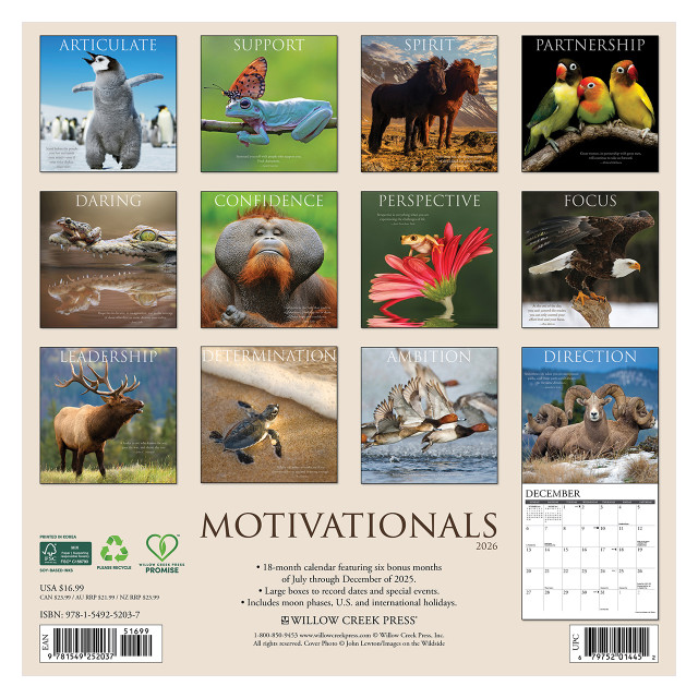 Motivationals 2026 Wall Calendar