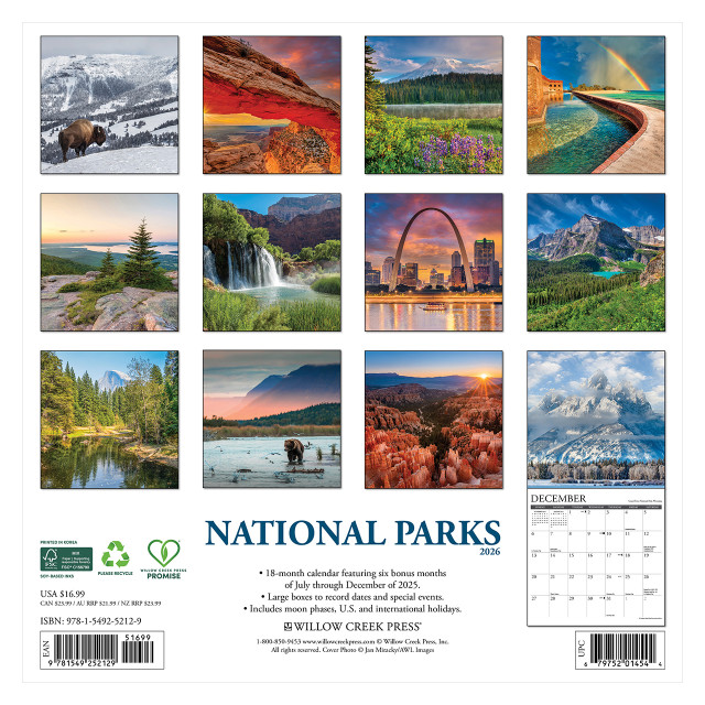 National Parks 2026 Wall Calendar