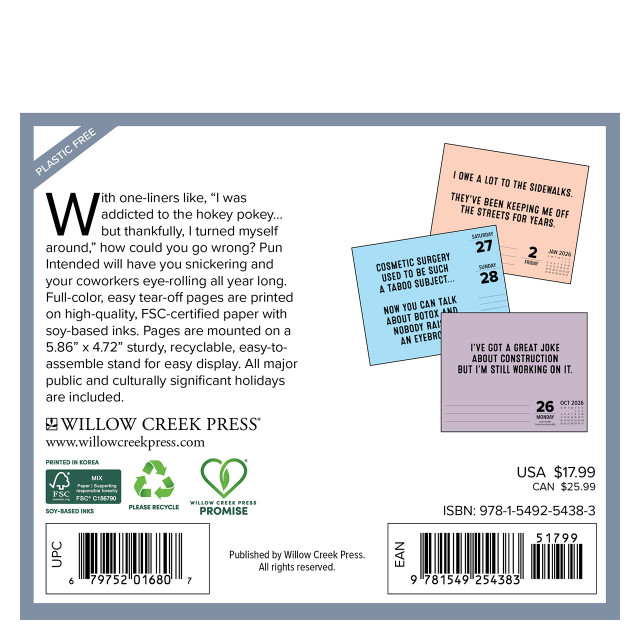 Pun Intended 2026 Daily Desktop Box Calendar