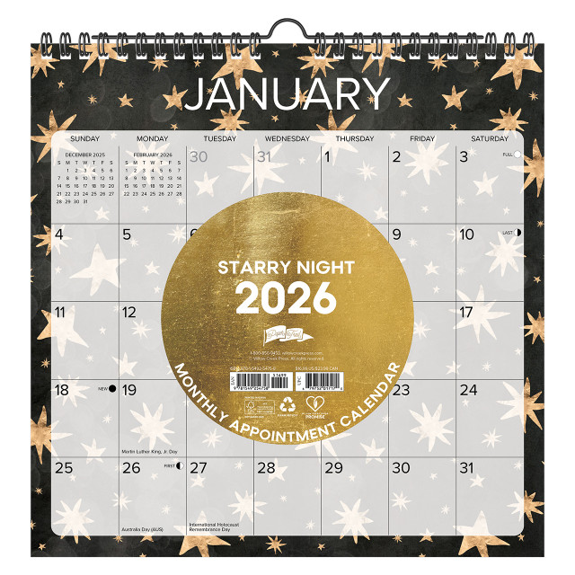 Starry Night 2026 12" x 12" Spiral Wall Calendar