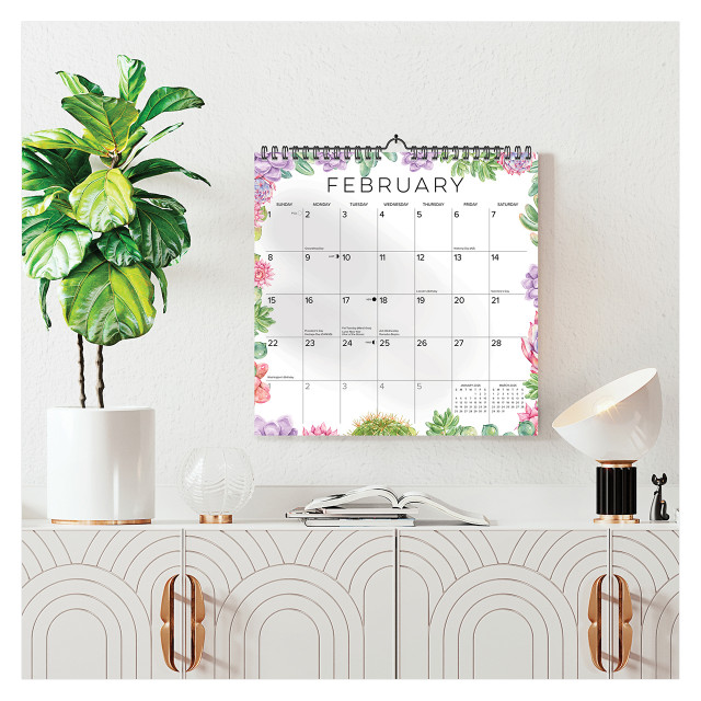 Succulents 2026 12" x 12" Spiral Wall Calendar