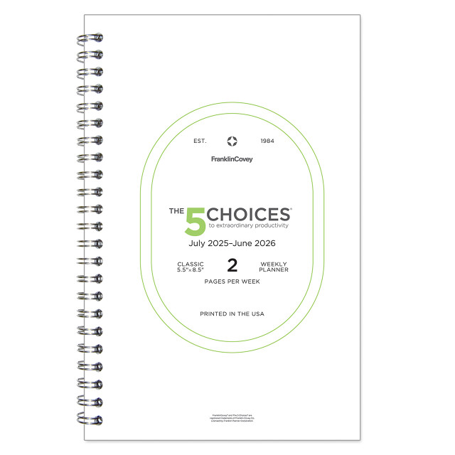 July 2025 The 5 Choices Weekly Wire-bound Planner