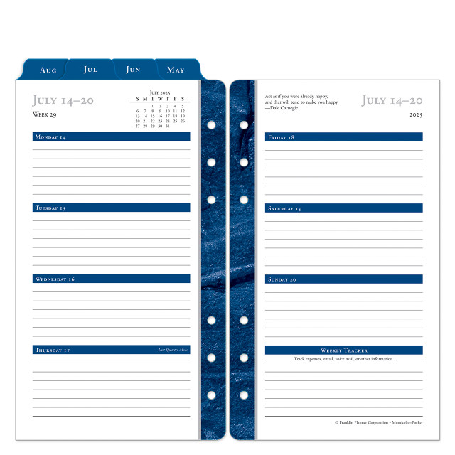 July 2025 Monticello Weekly Ring-bound Planner