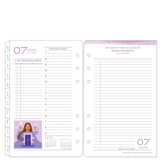 July 2025 Her Point of View Two Page Per Day Ring-bound Planner