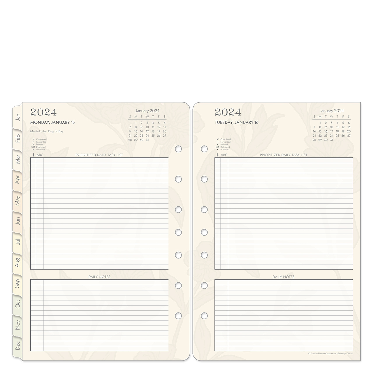 Refill Planner pages,2024 Ivory Preference refills.