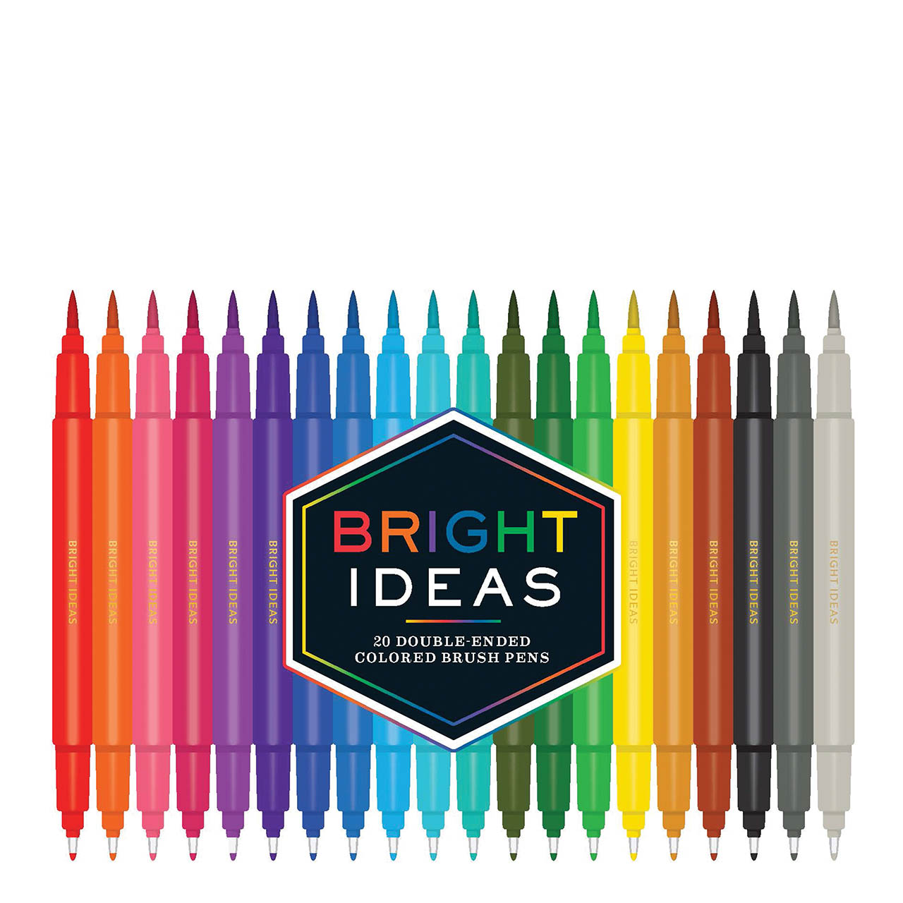 Bright Ideas: 8 Metallic Double-Ended Colored Brush Pens: (Dual