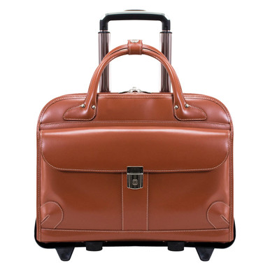 Redwood Leather Wheeled Laptop Case - Franklin Planner