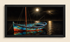 Moonlit Harbor Reflection