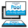 MINI13540 God Bless Our Pool, Framed UV Poster Board