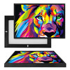 MINI35028 Pop Art Lion, Framed UV Poster Board