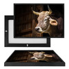 MINI35128 Cow Headshot, Framed UV Poster Board