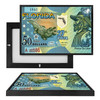 MINI36346 Florida Fifty Dollar Bill 1845, Framed UV Poster Board
