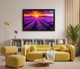 39094 Sunset over Purple Fields, Acrylic Glass Art