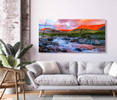 39059 02 Red Sunset River Rapids, Acrylic Glass Art