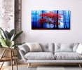 39103 02 Red Tree Blue Forest, Acrylic Glass Art