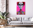 65052 Pink Sugar Skull Woman, Acrylic Glass Art