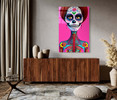 65052 Pink Sugar Skull Woman, Acrylic Glass Art