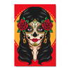 65204 Red & Gold Sugar Skull Lady, Acrylic Glass Art