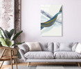 41409-1 Gold & Blue Wave, Acrylic Glass Art