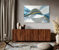 41410-1 Blue & Gold Wave, Acrylic Glass Art