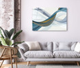 41410 Gold & Blue Wave, Acrylic Glass Art