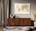 48645 Tan World Map, Acrylic Glass Art