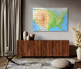 48515 United States Map of Cities, Acrylic Glass Art