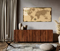 48552 02 Brown World Map, Acrylic Glass Art