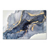 30610 Blue and Gold Ink Wash, Acrylic Glass Art