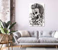 65627 Skull and Flowers, Acrylic Glass Art