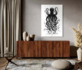 50132 B&W Octopus, Acrylic Glass Art